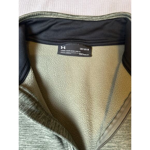 Under Armour Women's Coldgear Loose 1/4 Zip Stretch Top Heather Green Large - Picture 3 of 8